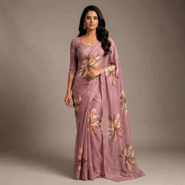 Light_Pink_Pure_Georgette_Saree_Matching_Blouse_Piece_For_Women