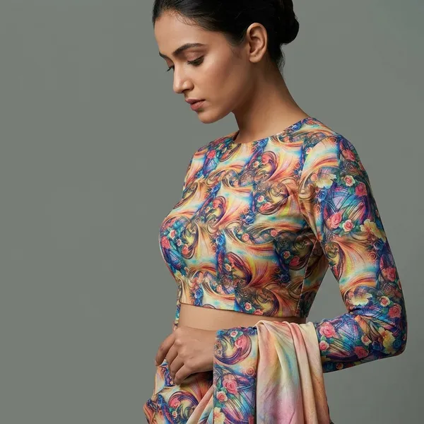 Pure_Georgette_Saree_Matching_Blouse_Piece_For_Women