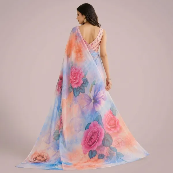 Pure_Georgette_Saree_Matching_Blouse_Piece_For_Women