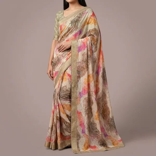 Pure_Georgette_Saree_Matching_Blouse_Piece_For_Women