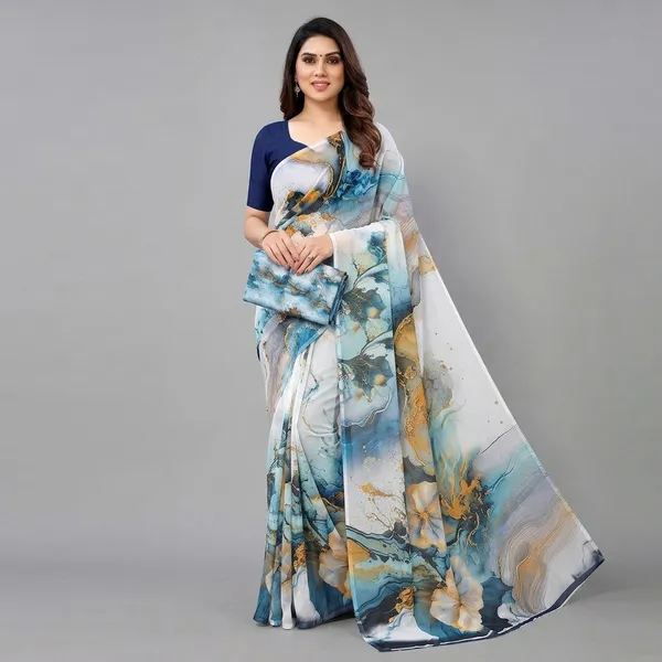 Pure_Georgette_Saree_Matching_Blouse_Piece_For_Women