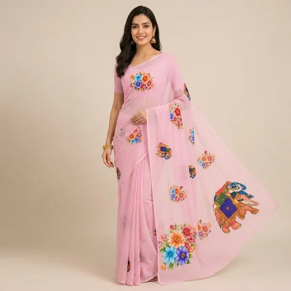 Light_Pink_Pure_Georgette_Saree_Matching_Blouse_Piece_For_Women