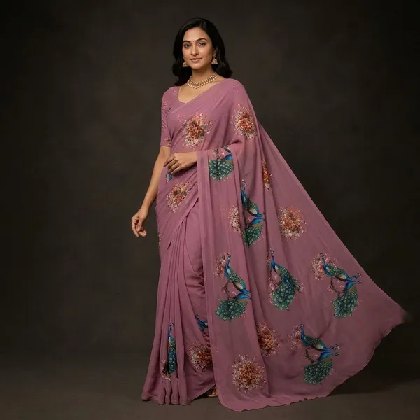 Mauve_Pure_Georgette_Sareematching_Blouse_Piece_For_Women