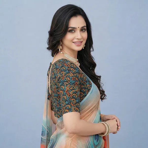 Pure_Georgette_Saree_Matching_Blouse_Piece_For_Women