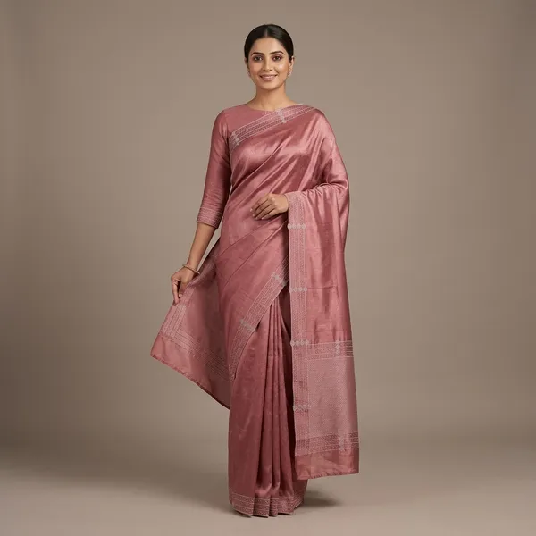 Dusty_Rose_Mulberry_Silk_Saree_Matching_Blouse_Piece_For_Women