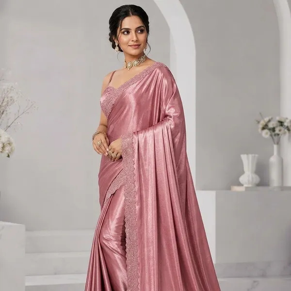 Pink_Mulberry_Silk_Saree_Matching_Blouse_Piece_For_Women