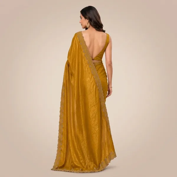 Mustard_Yellow_Mulberry_Silk_Saree_Matching_Blouse_Piece_For_Women