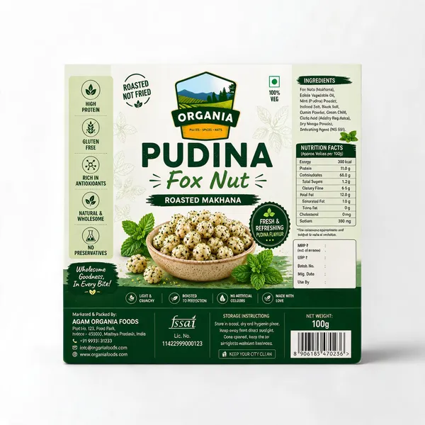 Pudina_Mint_Flavoured_Roasted_Makhana_Fox_Nuts_100G