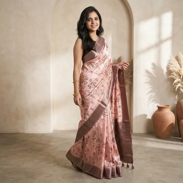 Peach_Fancy_Silk_Saree_For_Women