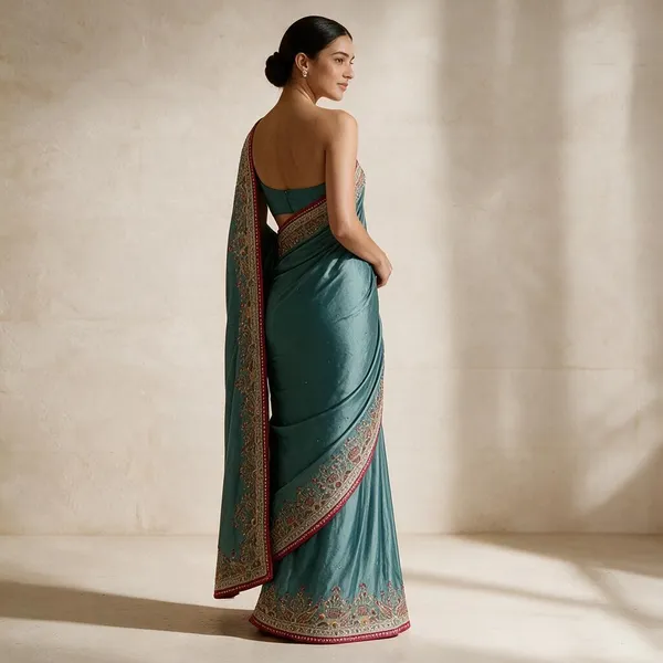 Teal_Vichitra_Silk_With_Handwork_Saree_For_Women