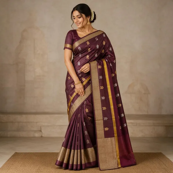 Maroon_Handloom_Uppada_Silk_Saree_For_Women