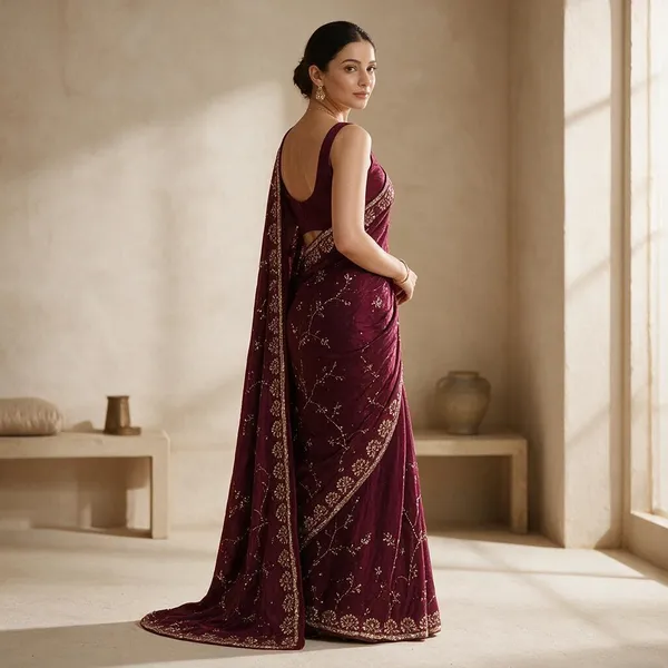 Maroon_Candy_Crush_Material_With_Hand_Work_Saree_For_Women