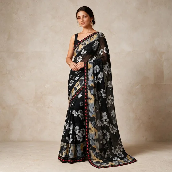 Black_Georgette_Digital_With_Lace_Saree_For_Women