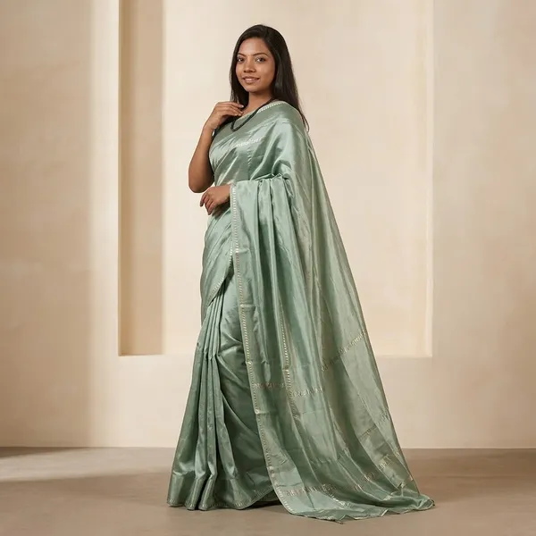 Green_Handloom_Mangalagiri_Pattu_Gap_Border_Saree_For_Women