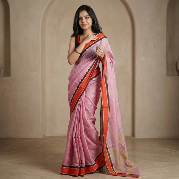 Pink_Handloom_Pure_Narayanpet_Cotton_Saree_For_Women
