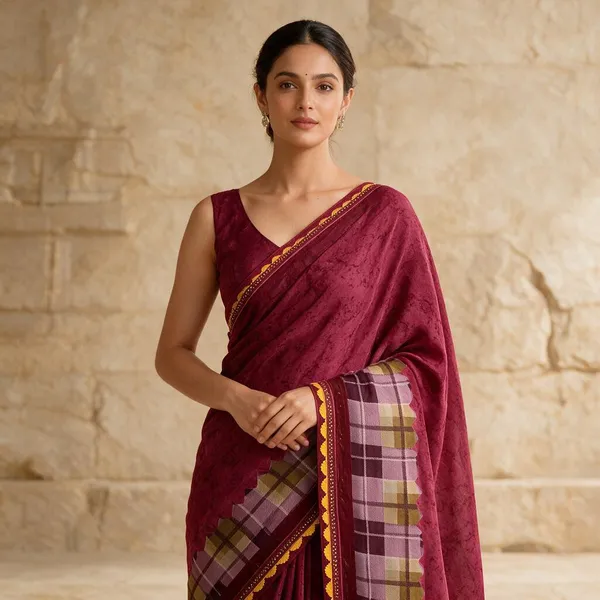 Maroon_Georgette_Digital_With_Lace_Saree_For_Women