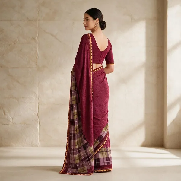 Maroon_Georgette_Digital_With_Lace_Saree_For_Women