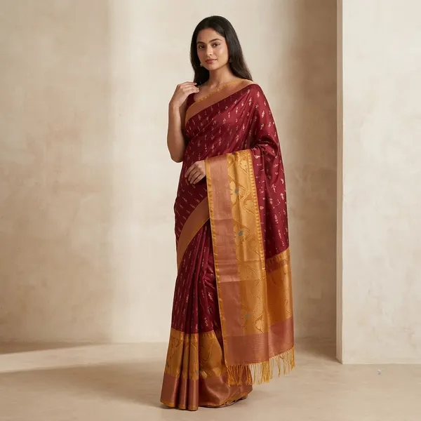 Maroon_Handloom_Pure_Uppada_Silk_With_All_Over_Motifs_And_Rick_Pallu_Saree_For_Women