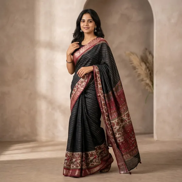 Black_Kalamkari_Saree_For_Women