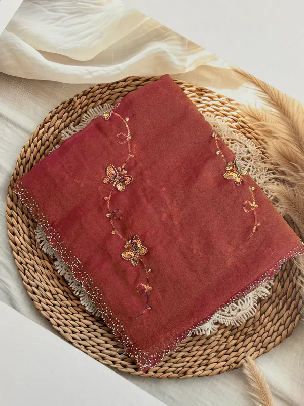 Maroon_Fox_Georgette_With_Hand_Work_Saree_For_Women