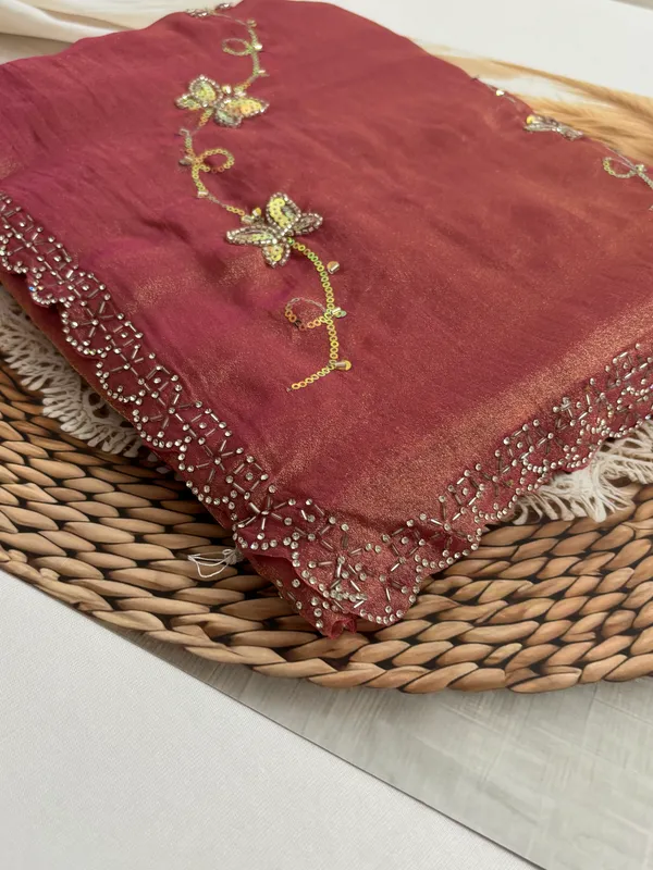 Maroon_Fox_Georgette_With_Hand_Work_Saree_For_Women
