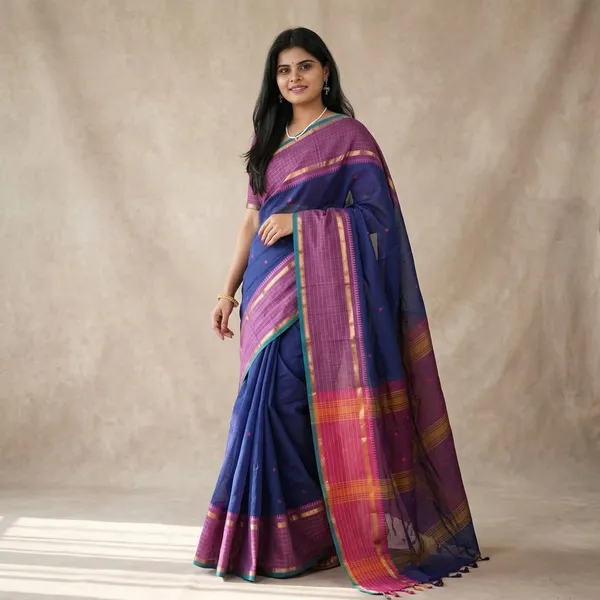Blue_Handloom_Pure_Kanchi_Cotton_Saree_For_Women
