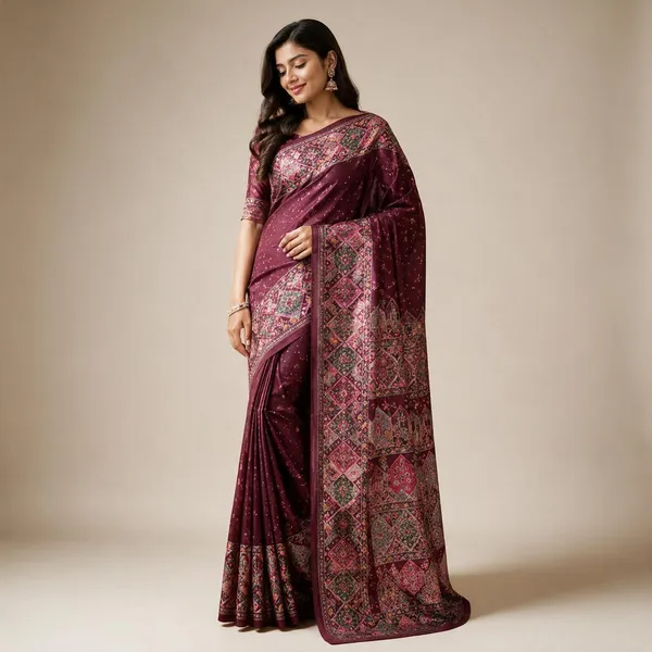 Maroon_Roman_Silk_Saree_For_Women