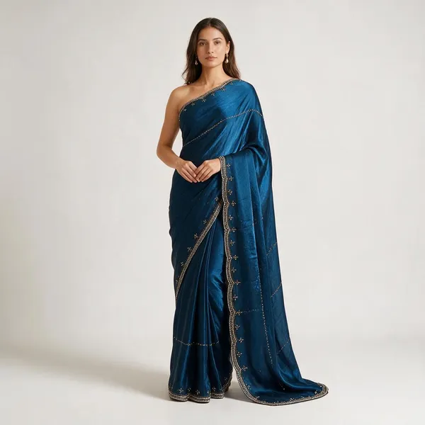 Blue_Fendi_Silk_Saree_For_Women