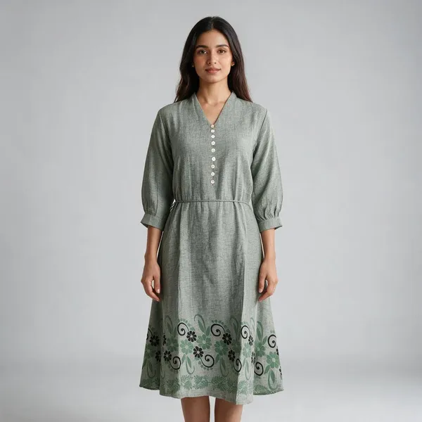 Light_Grey_Crush_Cotton_Straight_Midi_Kurti_For_Women