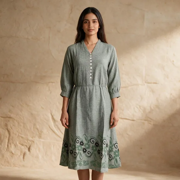 Light_Grey_Crush_Cotton_Straight_Midi_Kurti_For_Women