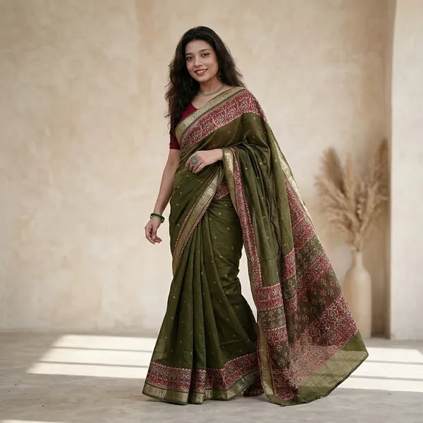 Red_Mul_Cotton_Saree_For_Women