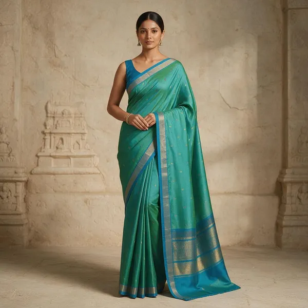 Green_Handloom_Pure_Uppada_Silk_With_Jamdani_Border_And_Motifs_Saree_For_Women