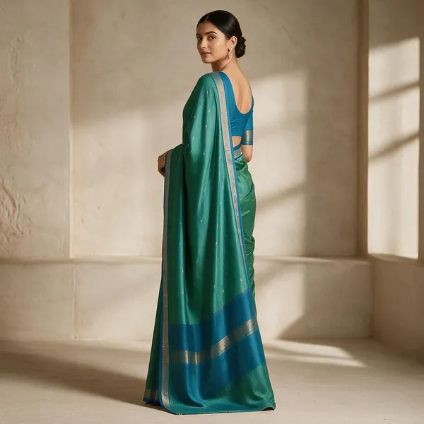 Green_Handloom_Pure_Uppada_Silk_With_Jamdani_Border_And_Motifs_Saree_For_Women