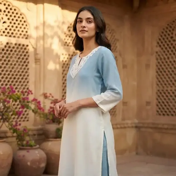Blue_Khatu_Chinon_Lace_Embroidered_Straight_Coord_Set_For_Women