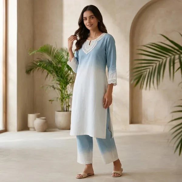 Blue_Khatu_Chinon_Lace_Embroidered_Straight_Coord_Set_For_Women