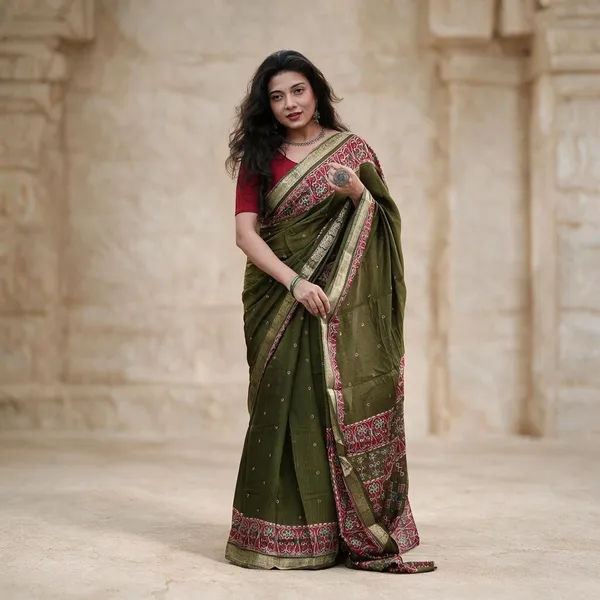 Red_Mul_Cotton_Saree_For_Women
