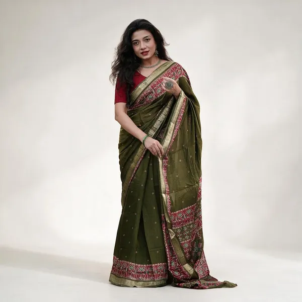 Red_Mul_Cotton_Saree_For_Women