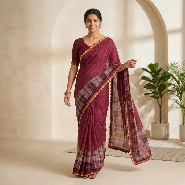 Maroon_Georgette_Digital_With_Lace_Saree_For_Women