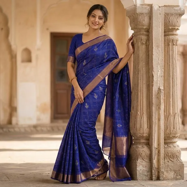Blue_Handloom_Pure_Uppada_-_Curve_Checks_With_Lotus_Motifs_And_Rick_Pallu_Saree_For_Women