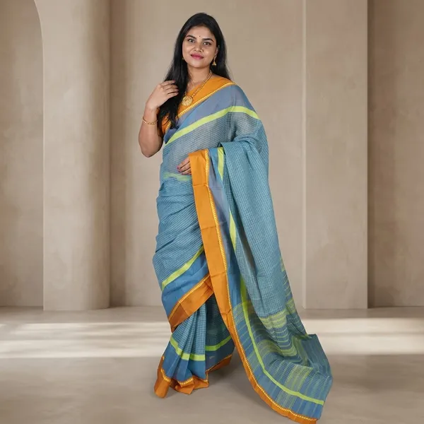 Blue_Handloom_Pure_Narayanpet_Cotton_Saree_For_Women