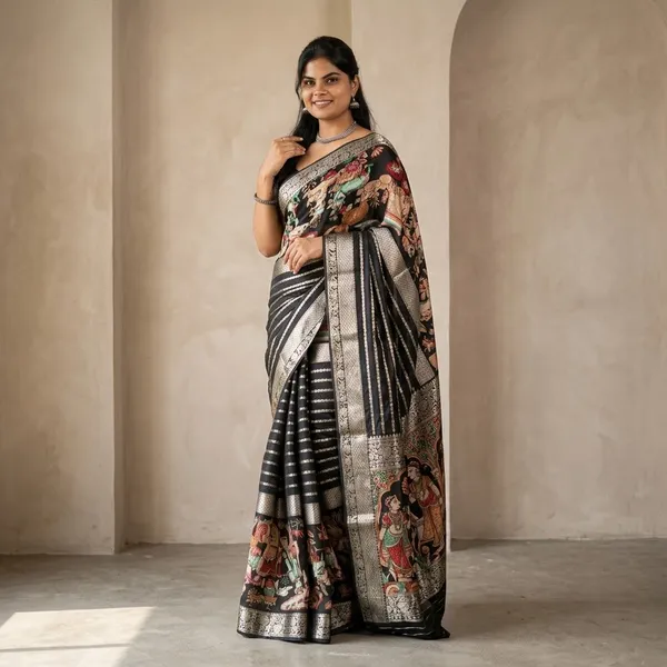 Black_Kalamkari_Saree_For_Women