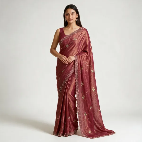 Maroon_Fox_Georgette_With_Hand_Work_Saree_For_Women