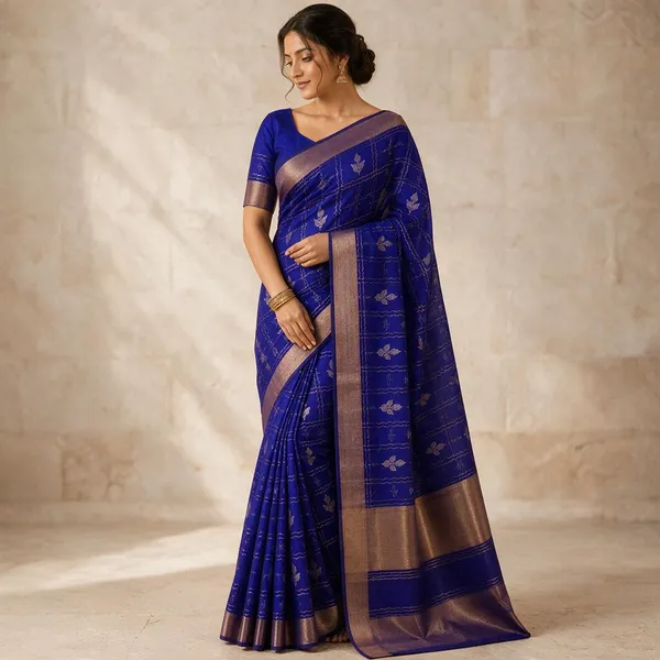 Blue_Handloom_Pure_Uppada_-_Curve_Checks_With_Lotus_Motifs_And_Rick_Pallu_Saree_For_Women