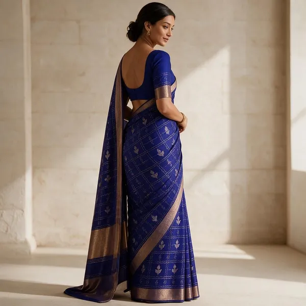 Blue_Handloom_Pure_Uppada_-_Curve_Checks_With_Lotus_Motifs_And_Rick_Pallu_Saree_For_Women