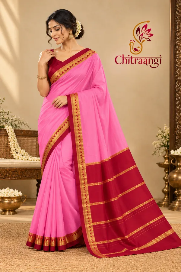 Pink_Pure_Mysore_Silk/Crepe_80Gsm_Saree_For_Women