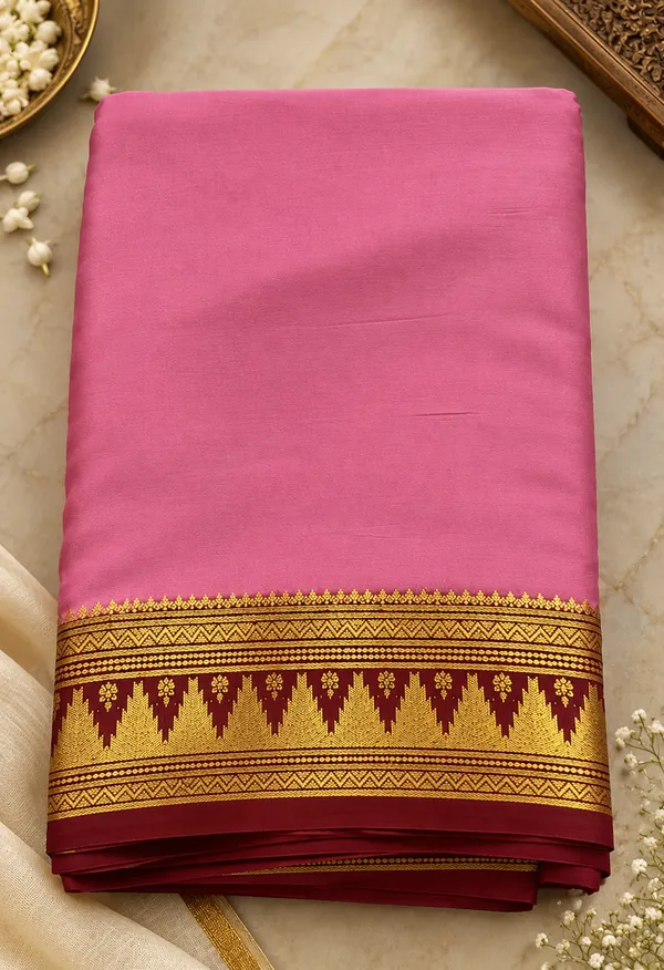 Pink_Pure_Mysore_Silk/Crepe_80Gsm_Saree_For_Women