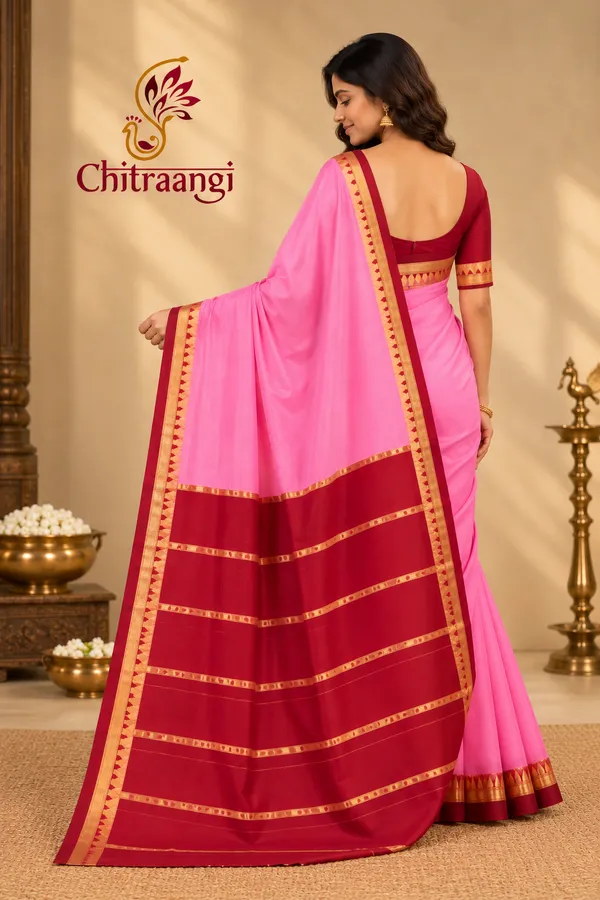 Pink_Pure_Mysore_Silk/Crepe_80Gsm_Saree_For_Women