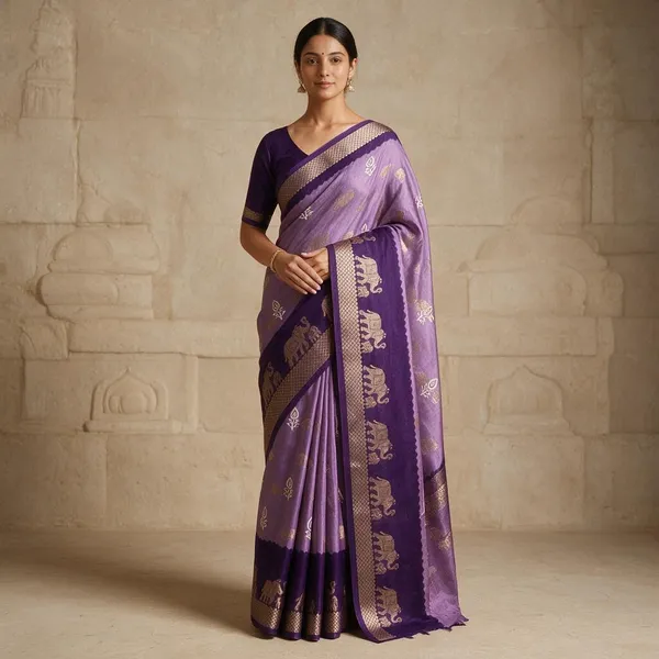 Purple_Mul_Cotton_With_Jacquard_Border_And_Bandhani_Print_Saree_For_Women