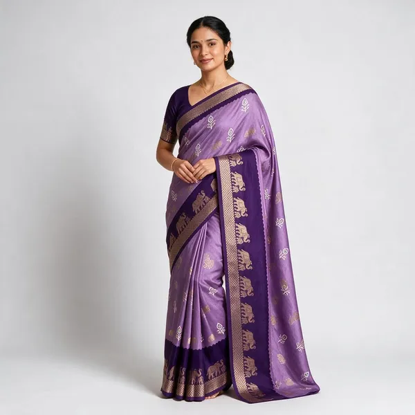 Purple_Mul_Cotton_With_Jacquard_Border_And_Bandhani_Print_Saree_For_Women
