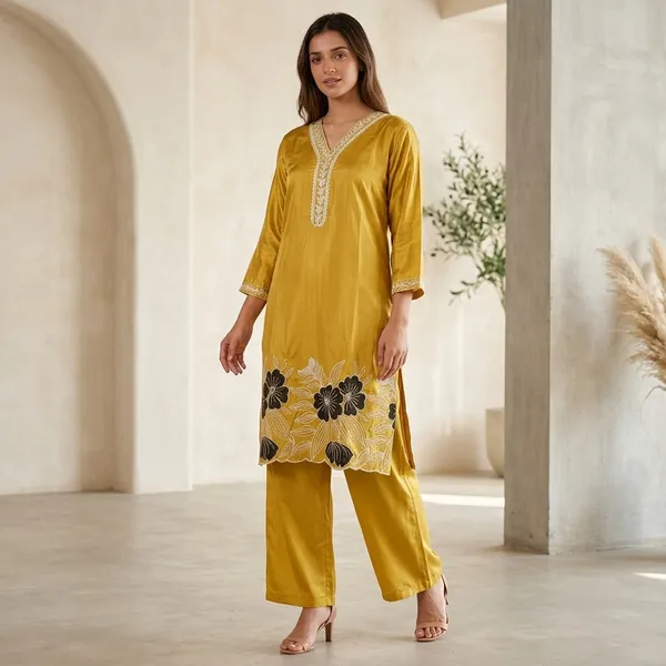 Yellow_Cotton_Straight_Embroidered_Kurta_Set_For_Women